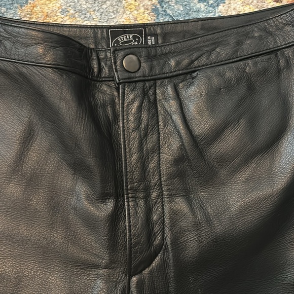 Steve Madden black leather pants size 6 - Picture 4 of 6